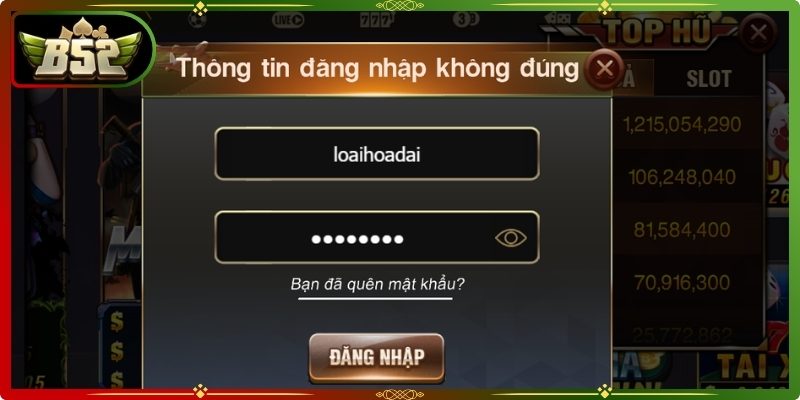 Những yêu cầu đăng nhập B52 cụ thể 
