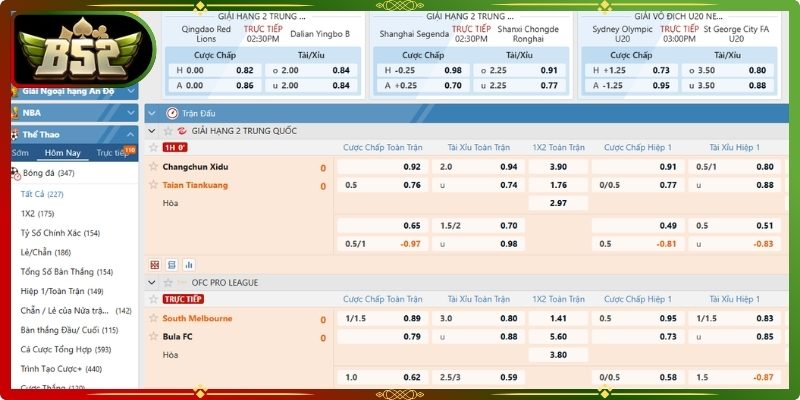 Vài nét về sảnh SABA Sports B52